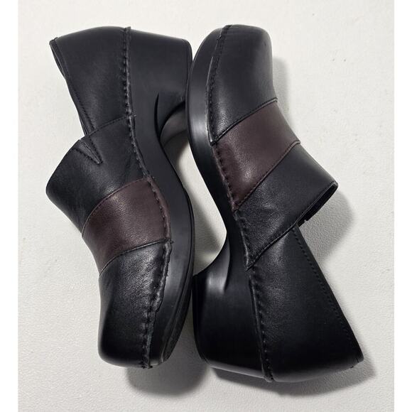 Dansko Tenley Clogs Womens US 6.5- 7 EU 37 Black/Brown Slip On Leather Shoes - Picture 7 of 12